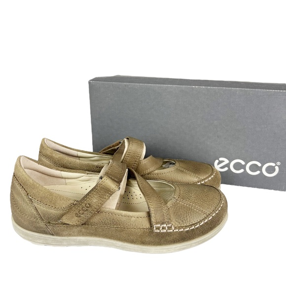 Ecco Cayla Womens Mary Jane Comfort Shoes Crisscross Navajo Brown Leather 37